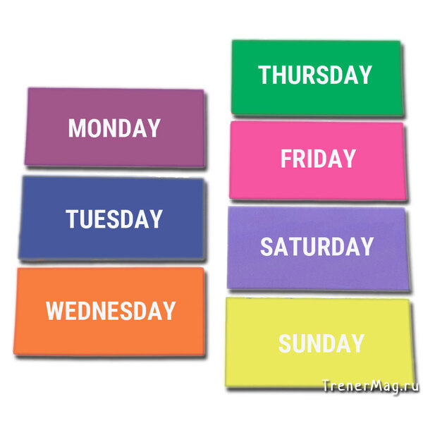 Магнитные Заголовки WEEK для белой доски(7х15см) 7шт. для 