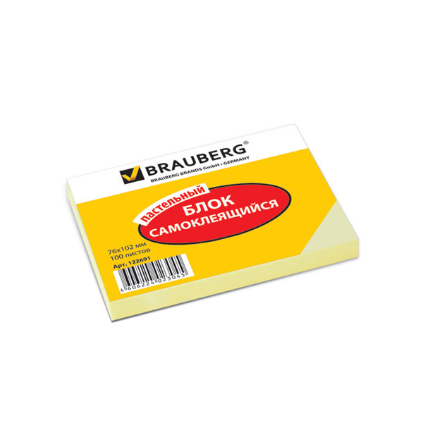 Клейкие листочки Brauberg 76×102 мм, пастельные, 100 листов в магазине ТренерШоп Клейкие листочки Brauberg 76×102 мм, пастельные, 100 листов для
