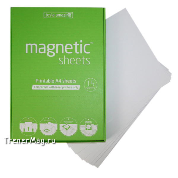 Листы Magnetic SHEETS электростатические (А4, белые) в магазине ТренерШоп Листы Magnetic SHEETS электростатические (А4, белые) для
