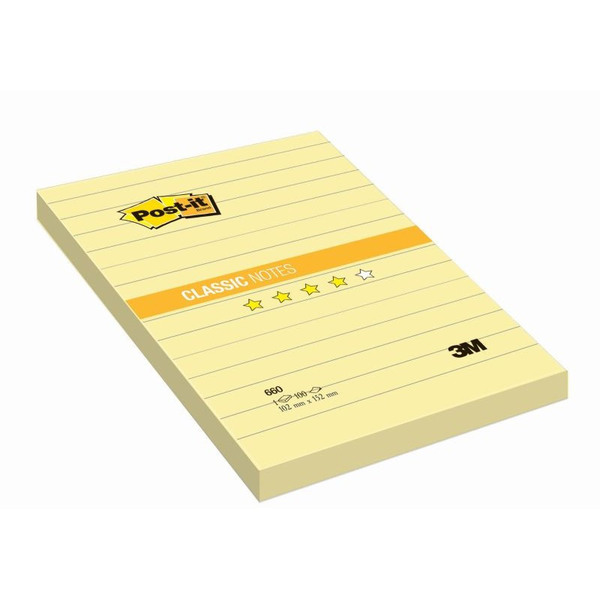Клейкие листочки в линию Post-it (102x152мм, от 25л.) для 
